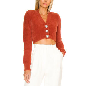 Nbd 'Grace' Red Crystal Button Sweater Size XS